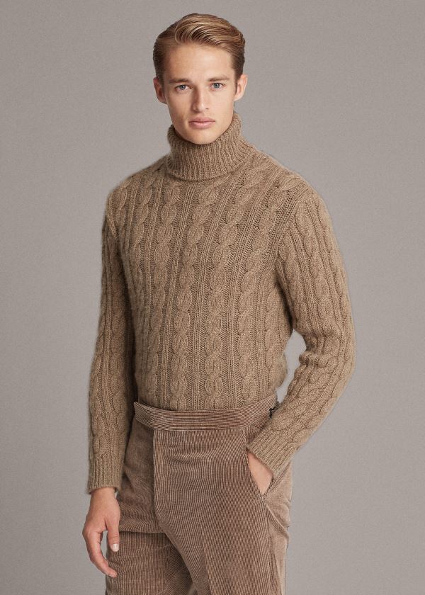 Sueter Ralph Lauren Hombre Marrom - Cable-Knit Cashmere - JVHIM6091